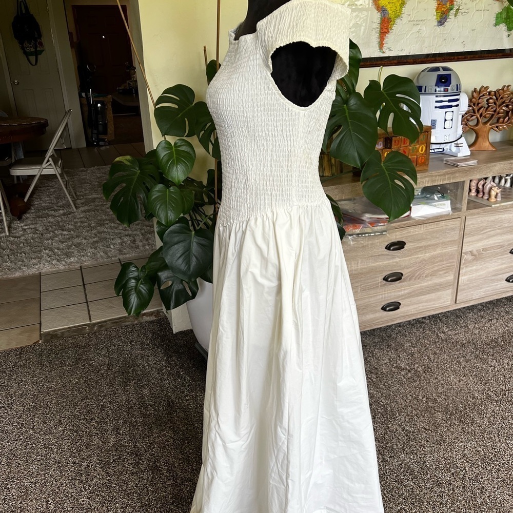 Free People Cream Asymmetrical Tiered Sundress - Picture 4 of 6